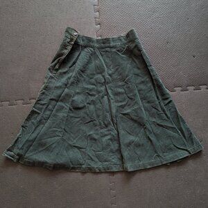 vintage 1950s corduroy a line full skirt green 14.75" Small rockabilly
